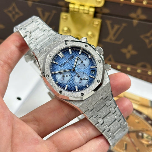 Audemars Piguet Watch Royal Oak Chronograph Frosted Gold 26240 Blue Dial 41mm