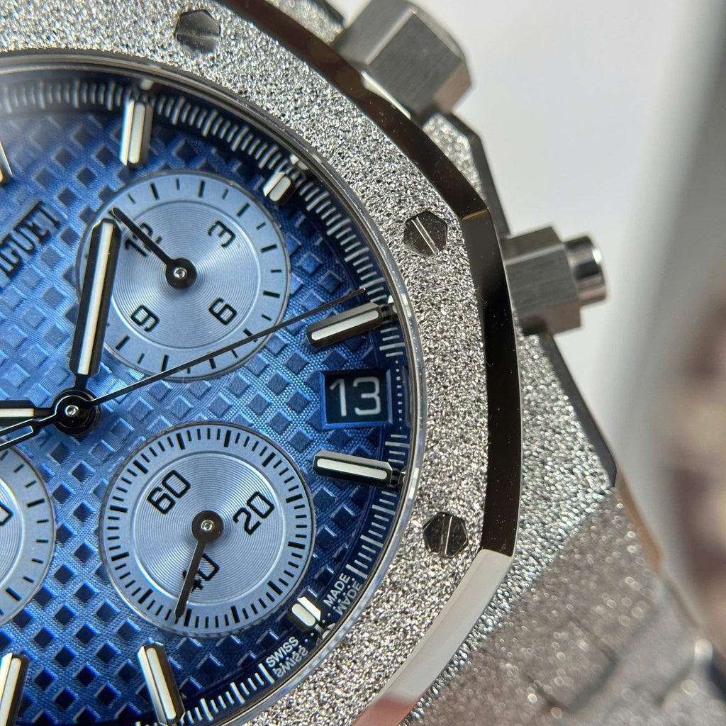 Audemars Piguet Watch Royal Oak Chronograph Frosted Gold 26240 Blue Dial 41mm