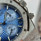 Audemars Piguet Watch Royal Oak Chronograph Frosted Gold 26240 Blue Dial 41mm