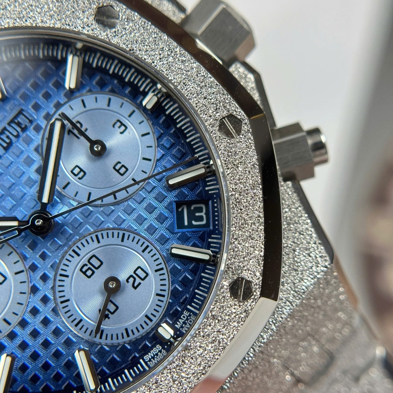 Audemars Piguet Watch Royal Oak Chronograph Frosted Gold 26240 Blue Dial 41mm