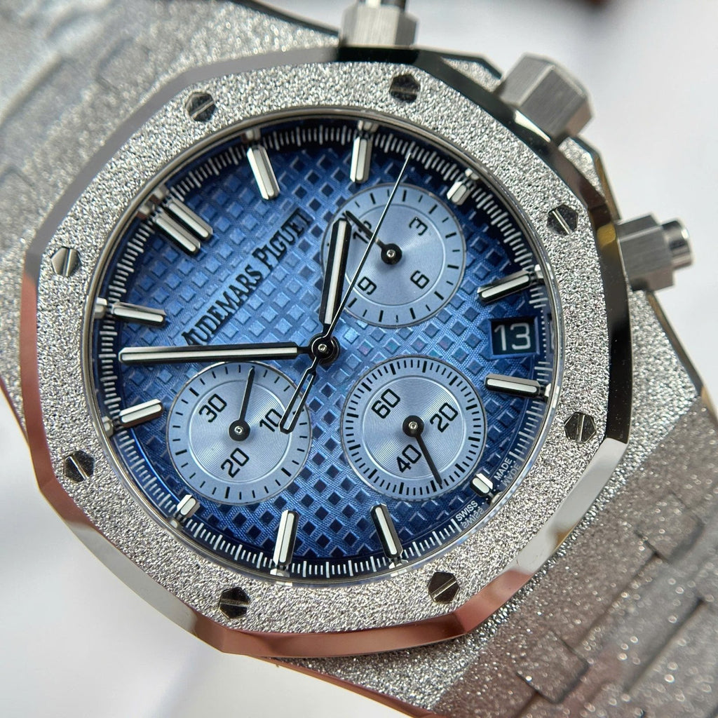 Audemars Piguet Watch Royal Oak Chronograph Frosted Gold 26240 Blue Dial 41mm