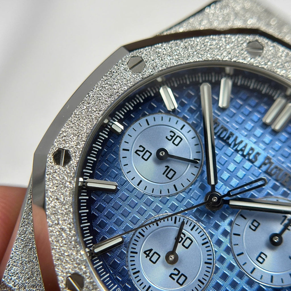 Audemars Piguet Watch Royal Oak Chronograph Frosted Gold 26240 Blue Dial 41mm