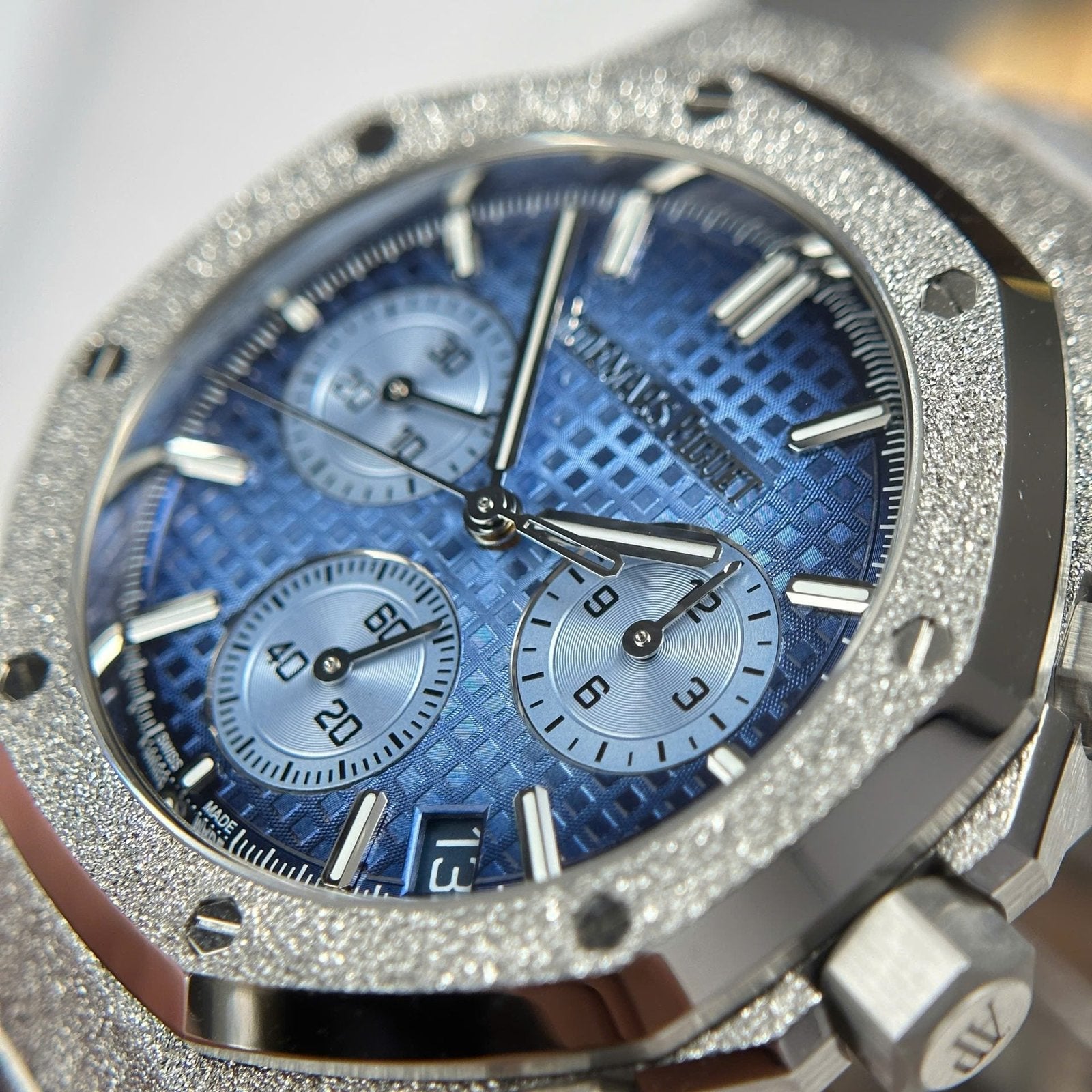 Audemars Piguet Watch Royal Oak Chronograph Frosted Gold 26240 Blue Dial 41mm