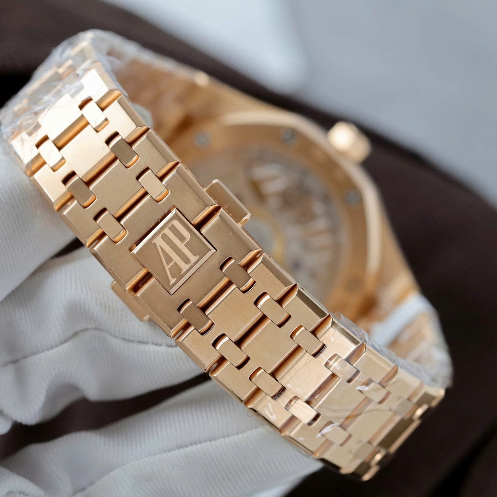 Audemars Piguet 15510R Royal Oak 50th Anniversary Dial Blue Watch 18K Gold Wrapped 41mm