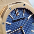 Audemars Piguet 15510R Royal Oak 50th Anniversary Dial Blue Watch 18K Gold Wrapped 41mm