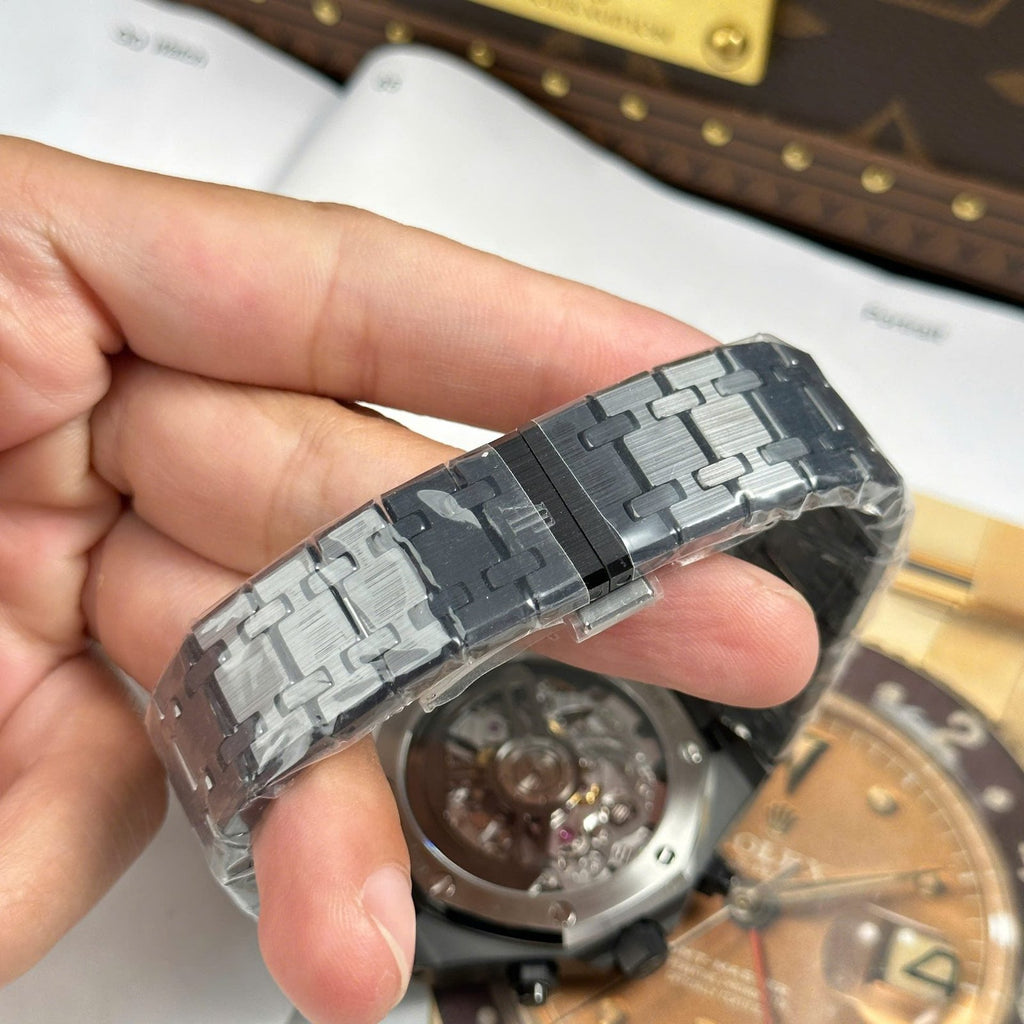 Audemars Piguet Watch Royal Oak Chronograph 26240 Black Ceramic Charcoal Blue Dial 41mm