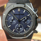 Audemars Piguet Watch Royal Oak Chronograph 26240 Black Ceramic Charcoal Blue Dial 41mm
