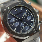 Audemars Piguet Watch Royal Oak Chronograph 26240 Black Ceramic Charcoal Blue Dial 41mm