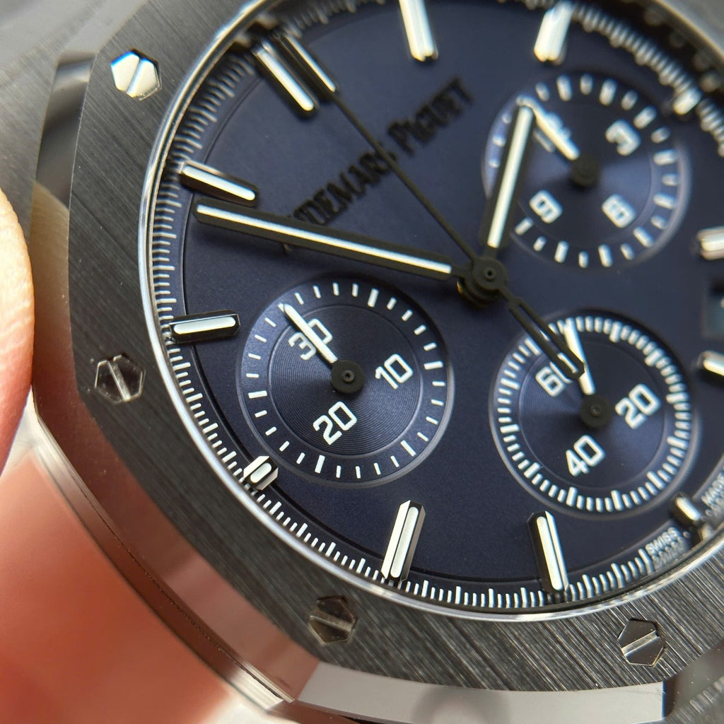 Audemars Piguet Watch Royal Oak Chronograph 26240 Black Ceramic Charcoal Blue Dial 41mm