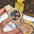 Audemars Piguet Watch Royal Oak Chronograph Frosted Gold 26240 Blue Dial 41mm