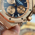 Audemars Piguet Watch Royal Oak Chronograph Frosted Gold 26240 Blue Dial 41mm