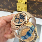 Audemars Piguet Watch Royal Oak Chronograph Frosted Gold 26240 Blue Dial 41mm