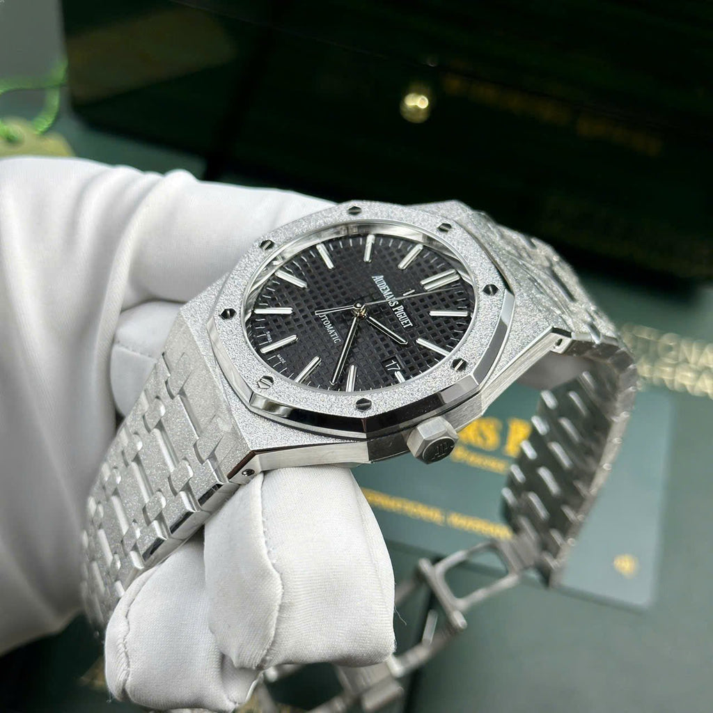 Audemars Piguet Watch Royal Oak Frosted Gold 15410BC Dial Black 41mm