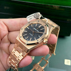 Audemars Piguet Watch Royal Oak 15400 Gold Wrapped Black Dial 41mm