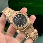 Audemars Piguet Watch Royal Oak 15400 Gold Wrapped Black Dial 41mm