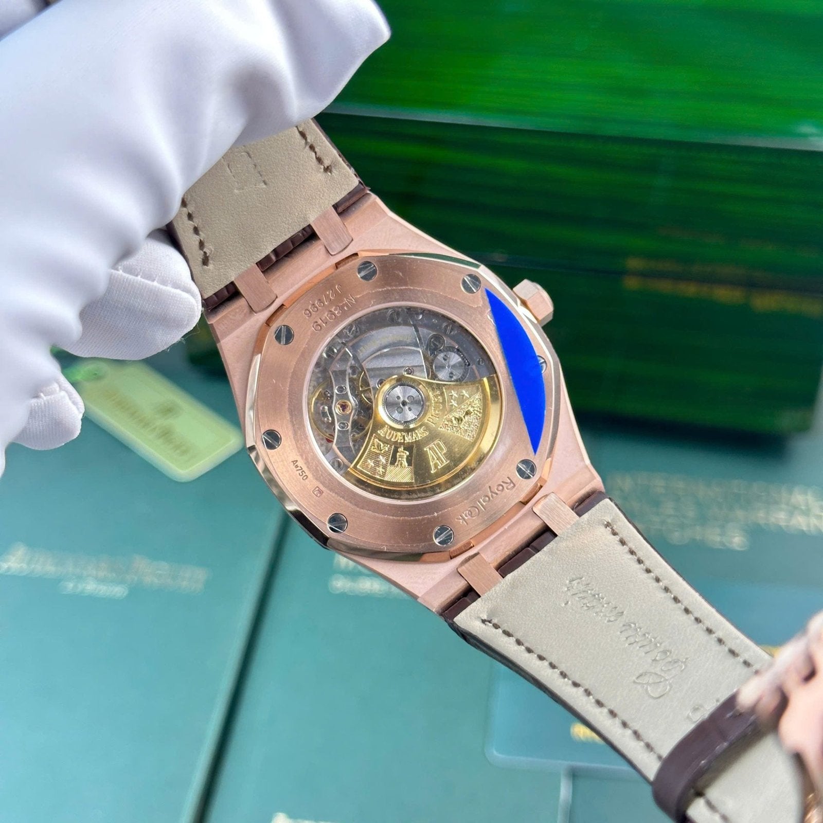 Audemars Piguet Royal Oak 15400 Rose Gold Watch White Dial 41mm