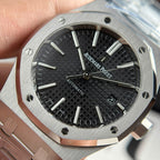 Audemars Piguet Royal Oak 15400ST Watch Black Dial Metal Wire 41mm