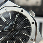 Audemars Piguet Royal Oak 15400ST Watch Black Dial Metal Wire 41mm