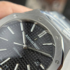 Audemars Piguet Royal Oak 15400ST Watch Black Dial Metal Wire 41mm