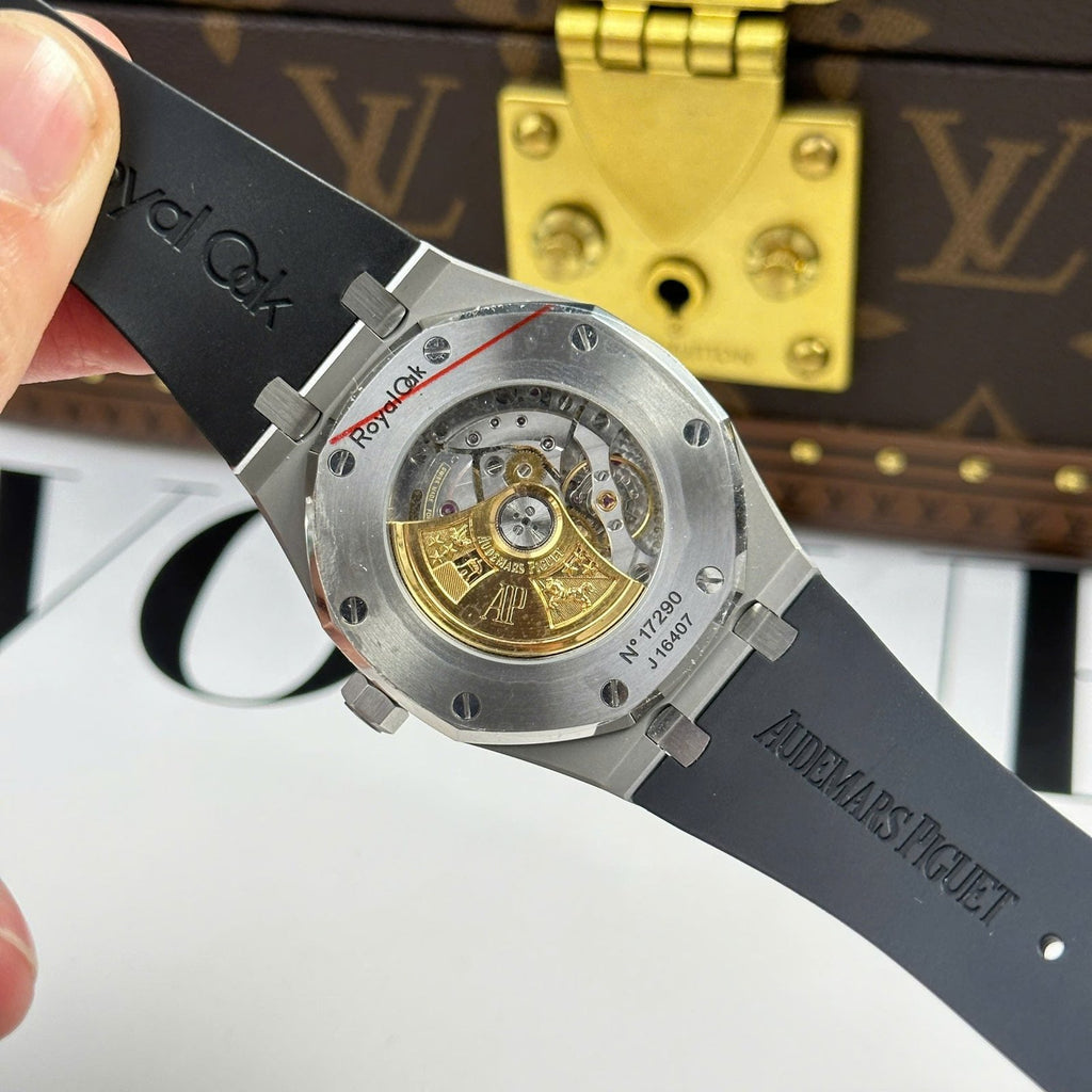 Audemars Piguet Royal Oak 15400ST Watch Blue Dial Rubber Strap 41mm