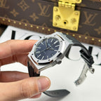 Audemars Piguet Royal Oak 15400ST Watch Blue Dial Rubber Strap 41mm