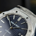 Audemars Piguet Royal Oak 15410 Frosted Gold Watch Blue Dial 41mm