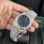Audemars Piguet Royal Oak 15410 Frosted Gold Watch Blue Dial 41mm