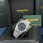 Audemars Piguet Royal Oak 15410 Frosted Gold Watch Blue Dial 41mm