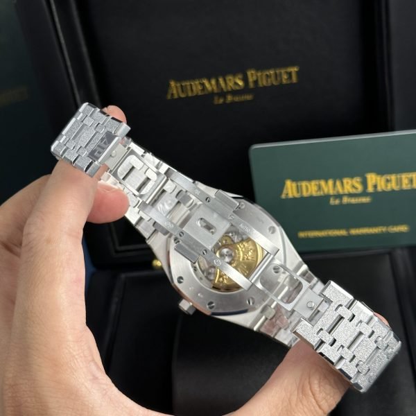 Audemars Piguet Royal Oak 15410 Frosted Gold Watch Blue Dial 41mm