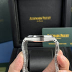 Audemars Piguet Royal Oak 15410 Frosted Gold Watch Blue Dial 41mm