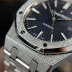 Audemars Piguet Royal Oak 15410 Frosted Gold Watch Blue Dial 41mm