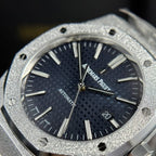 Audemars Piguet Royal Oak 15410 Frosted Gold Watch Blue Dial 41mm