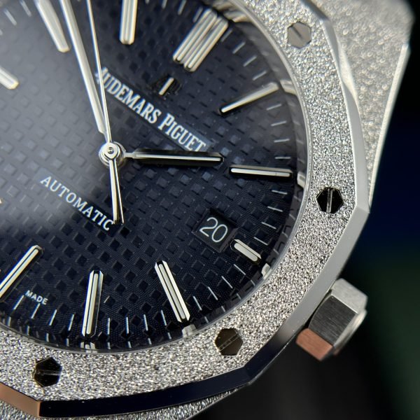Audemars Piguet Royal Oak 15410 Frosted Gold Watch Blue Dial 41mm