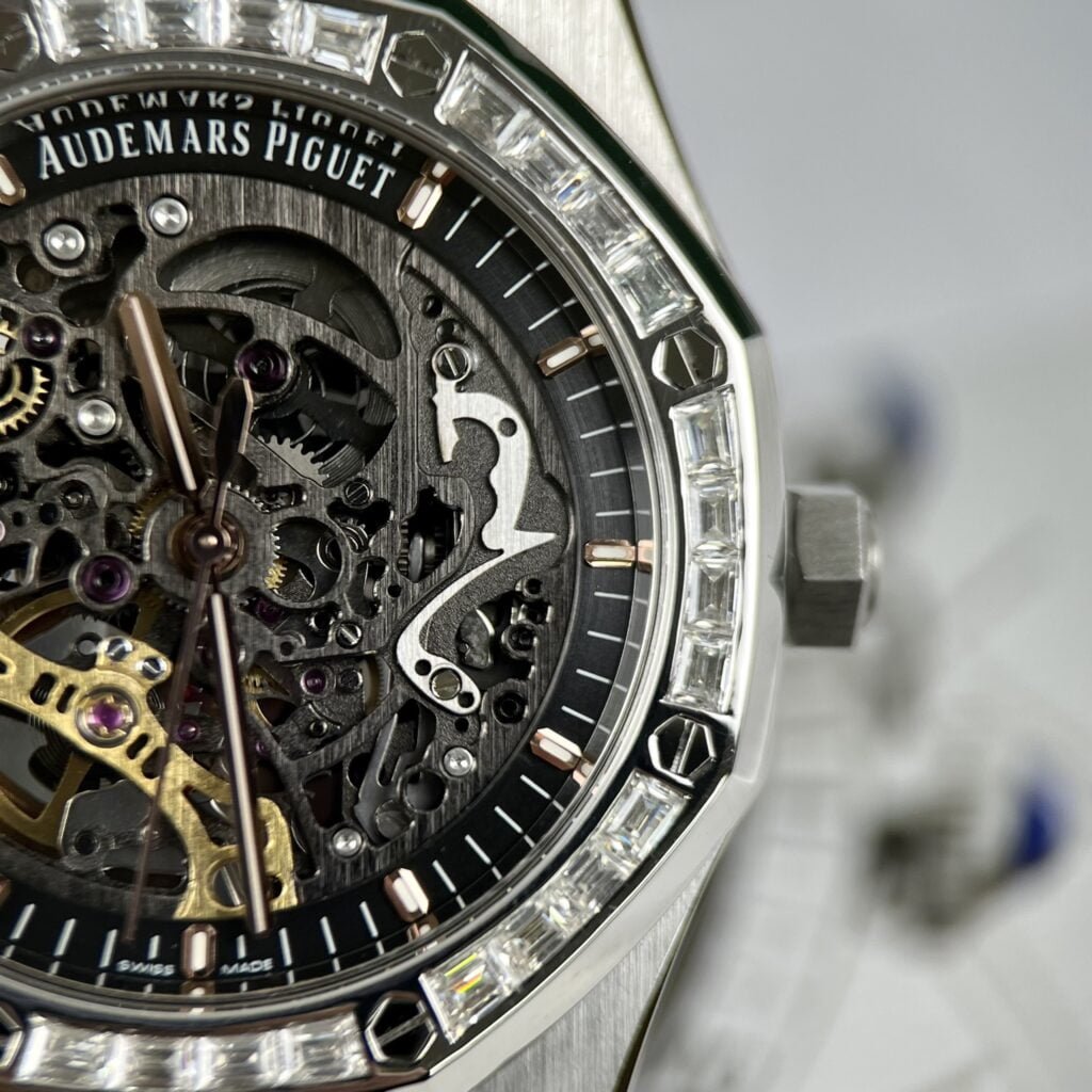 Audemars Piguet Royal Oak 15412BC Skeleton Moissanite Watch 41mm