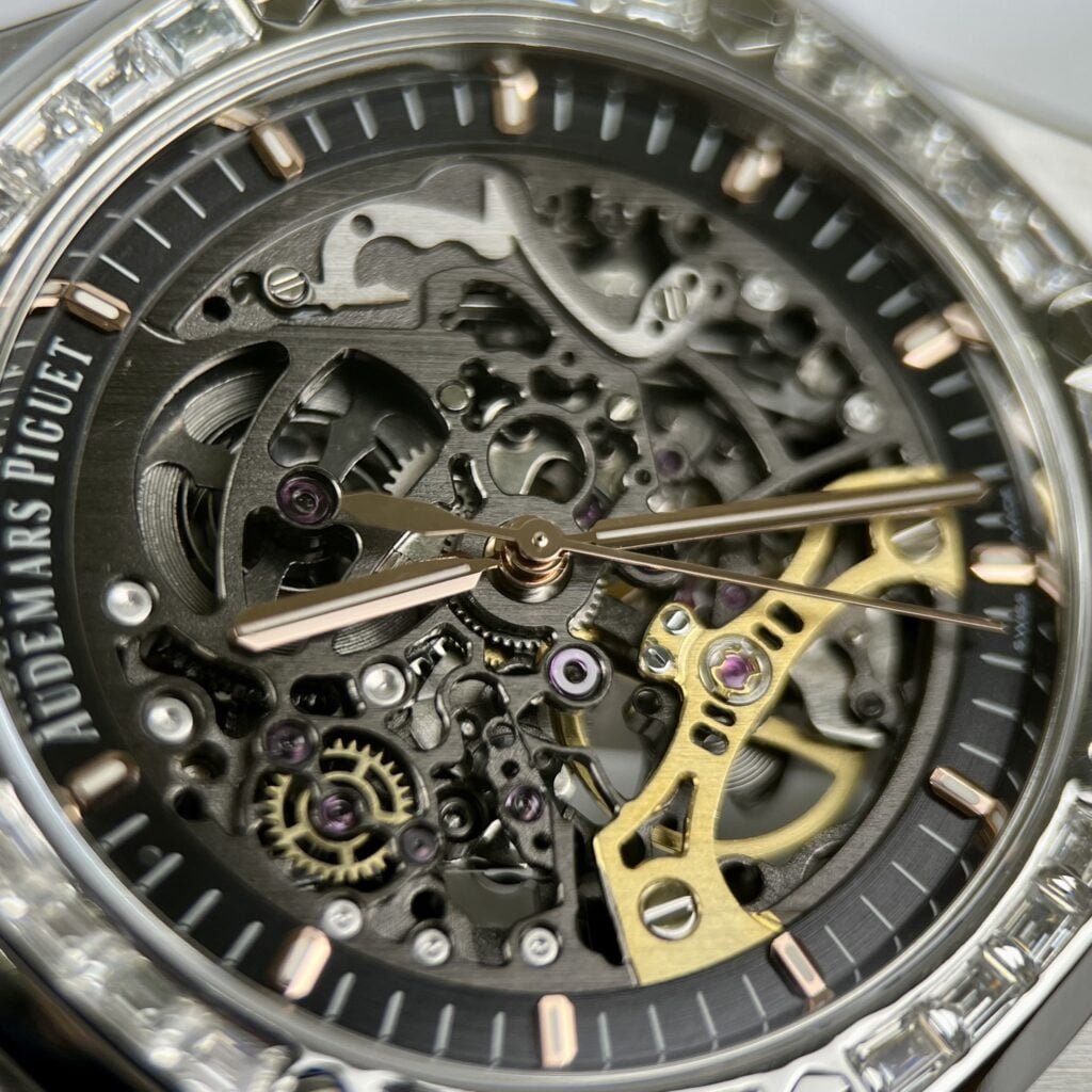 Audemars Piguet Royal Oak 15412BC Skeleton Moissanite Watch 41mm
