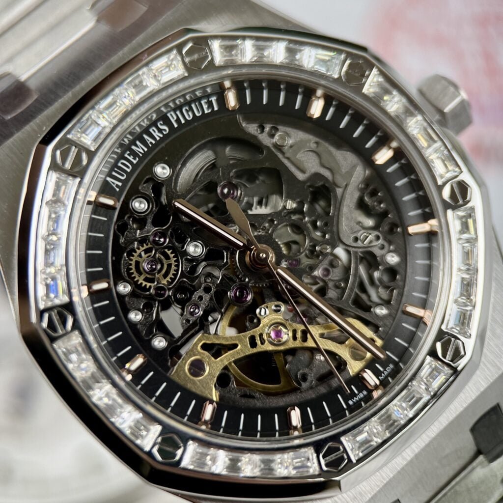 Audemars Piguet Royal Oak 15412BC Skeleton Moissanite Watch 41mm