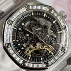 Audemars Piguet Royal Oak 15412BC Skeleton Moissanite Watch 41mm