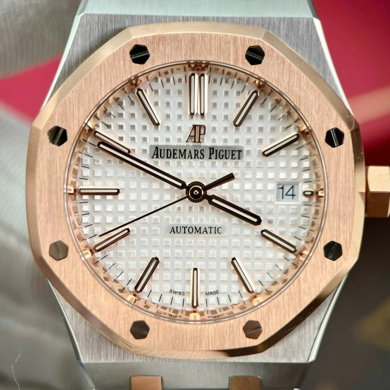 Audemars Piguet Royal Oak 15450 Watch Demi Rose Gold 37mm