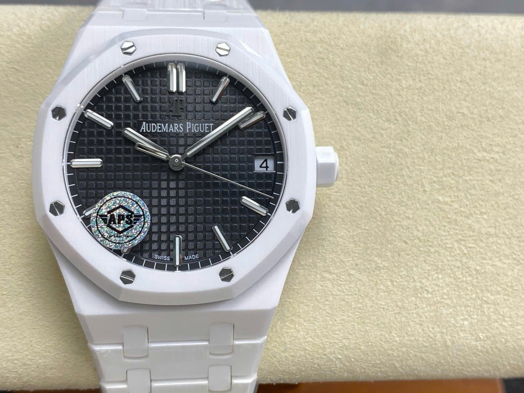 Audemars Piguet Royal Oak 15500 Dial Black Watch White Ceramic 41mm