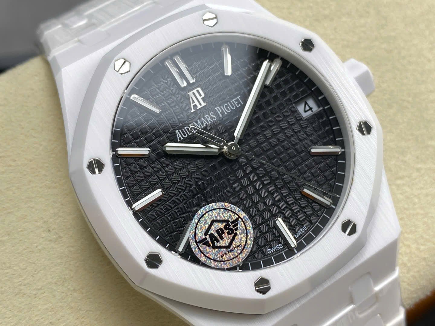Audemars Piguet Royal Oak 15500 Dial Black Watch White Ceramic 41mm