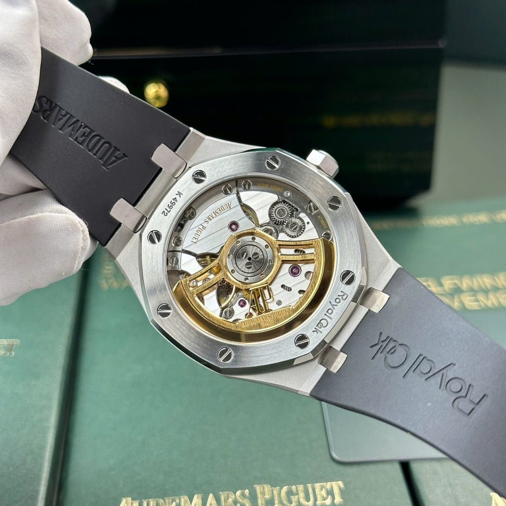 Audemars Piguet Royal Oak 15500 Watch Dial Black Rubber Strap 41mm
