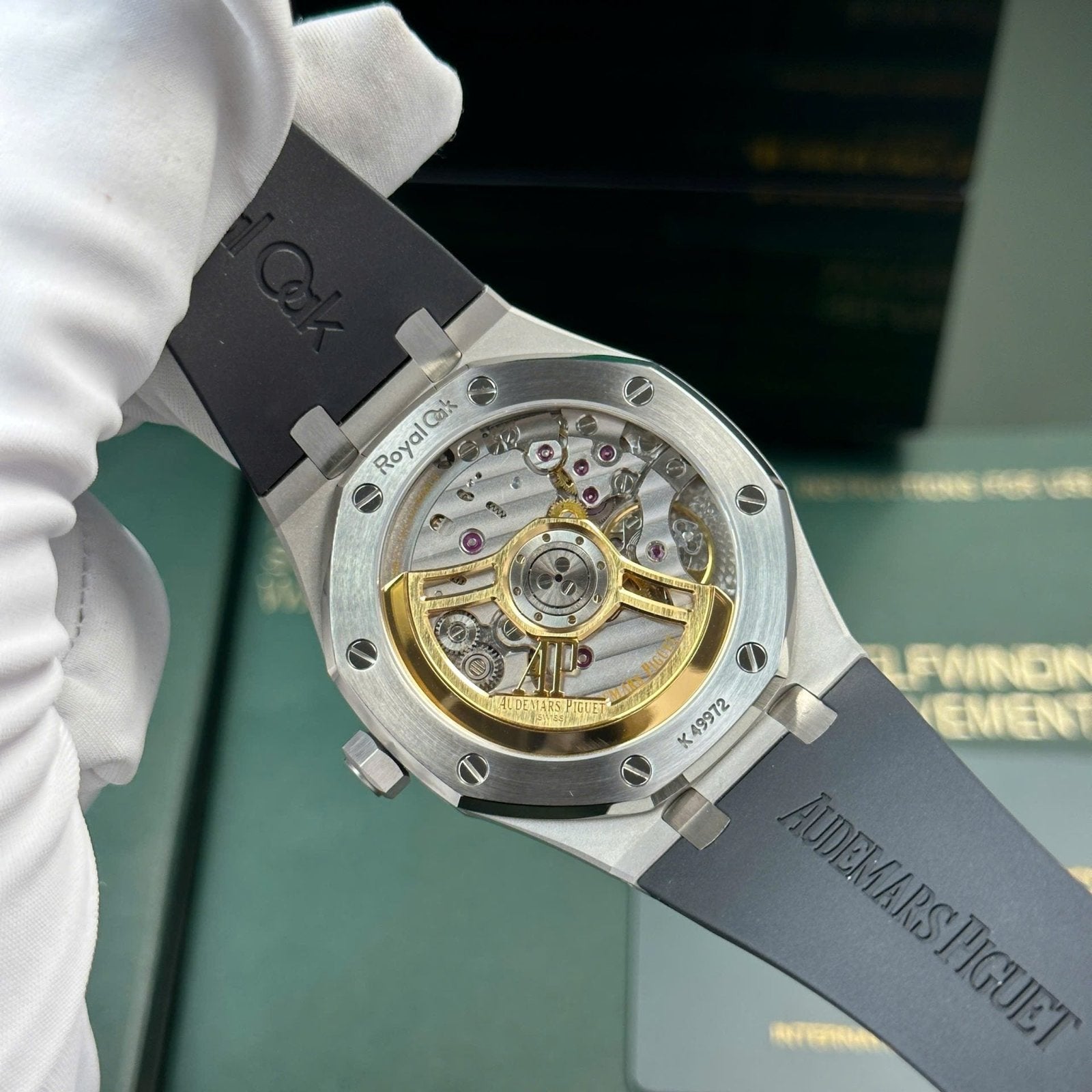 Audemars Piguet Royal Oak 15500 Watch Dial Black Rubber Strap 41mm