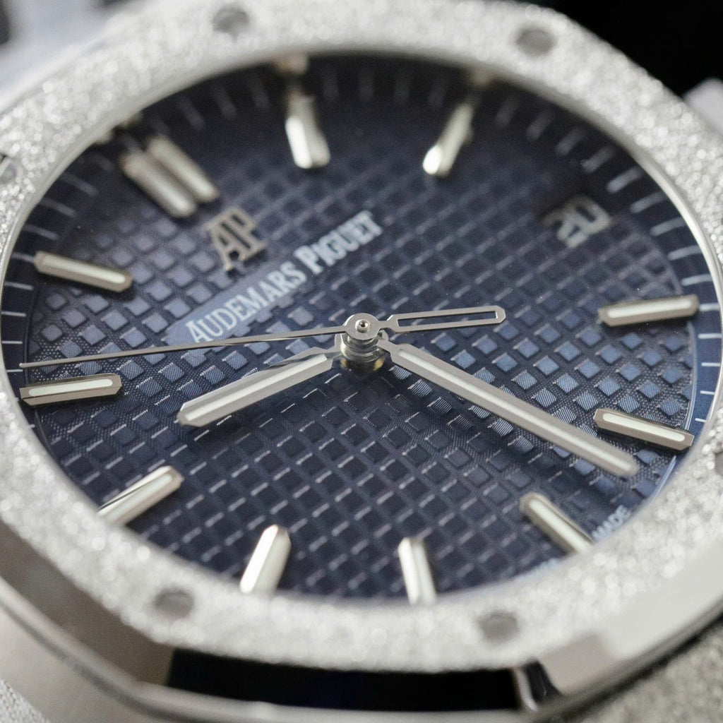 Audemars Piguet Royal Oak 15500ST Frosted Gold Watch Dial Blue 41mm