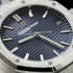 Audemars Piguet Royal Oak 15500ST Frosted Gold Watch Dial Blue 41mm