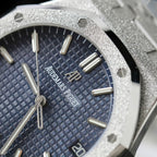 Audemars Piguet Royal Oak 15500ST Frosted Gold Watch Dial Blue 41mm
