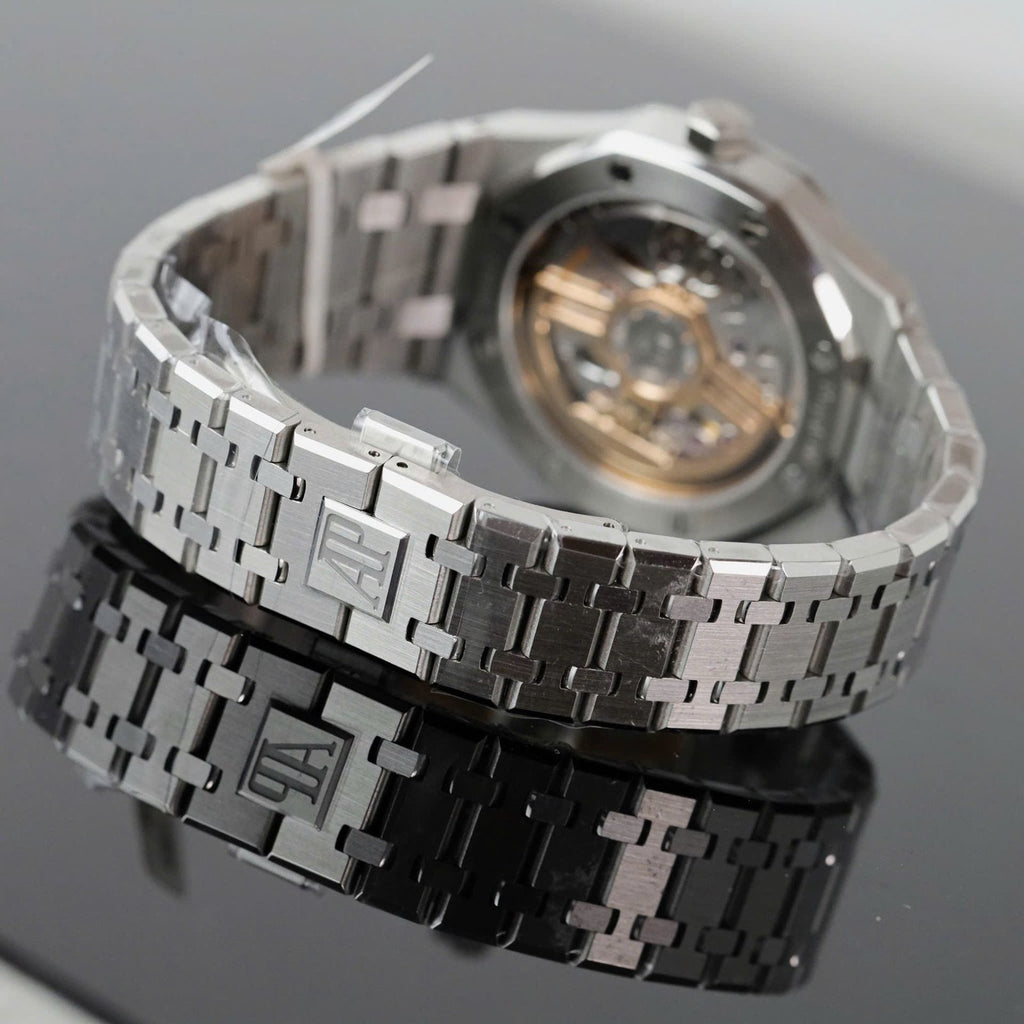 Audemars Piguet Royal Oak 15510ST Watch Green Dial Bezel Moissanite Diamonds 41mm