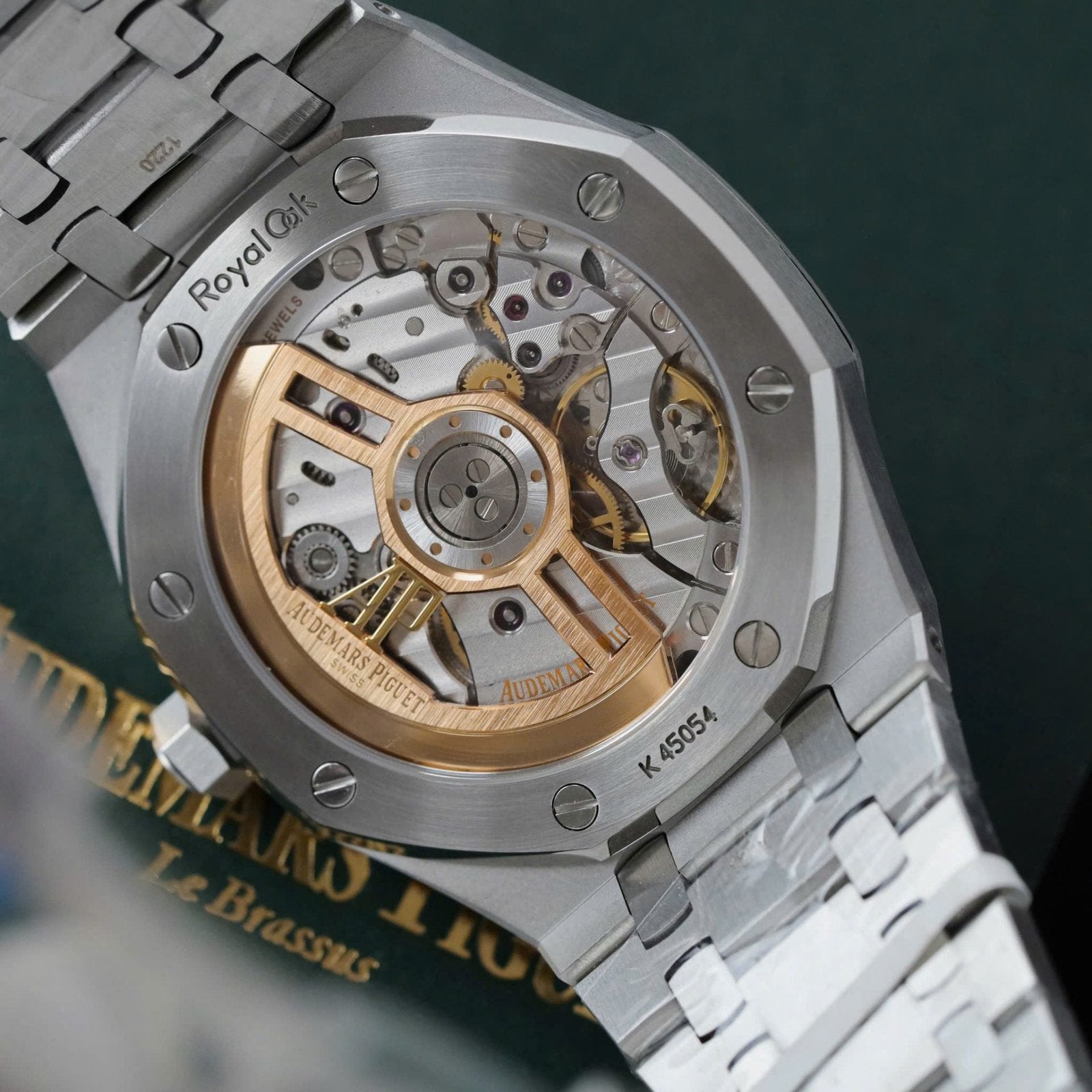 Audemars Piguet Royal Oak 15510ST Watch Green Dial Bezel Moissanite Diamonds 41mm