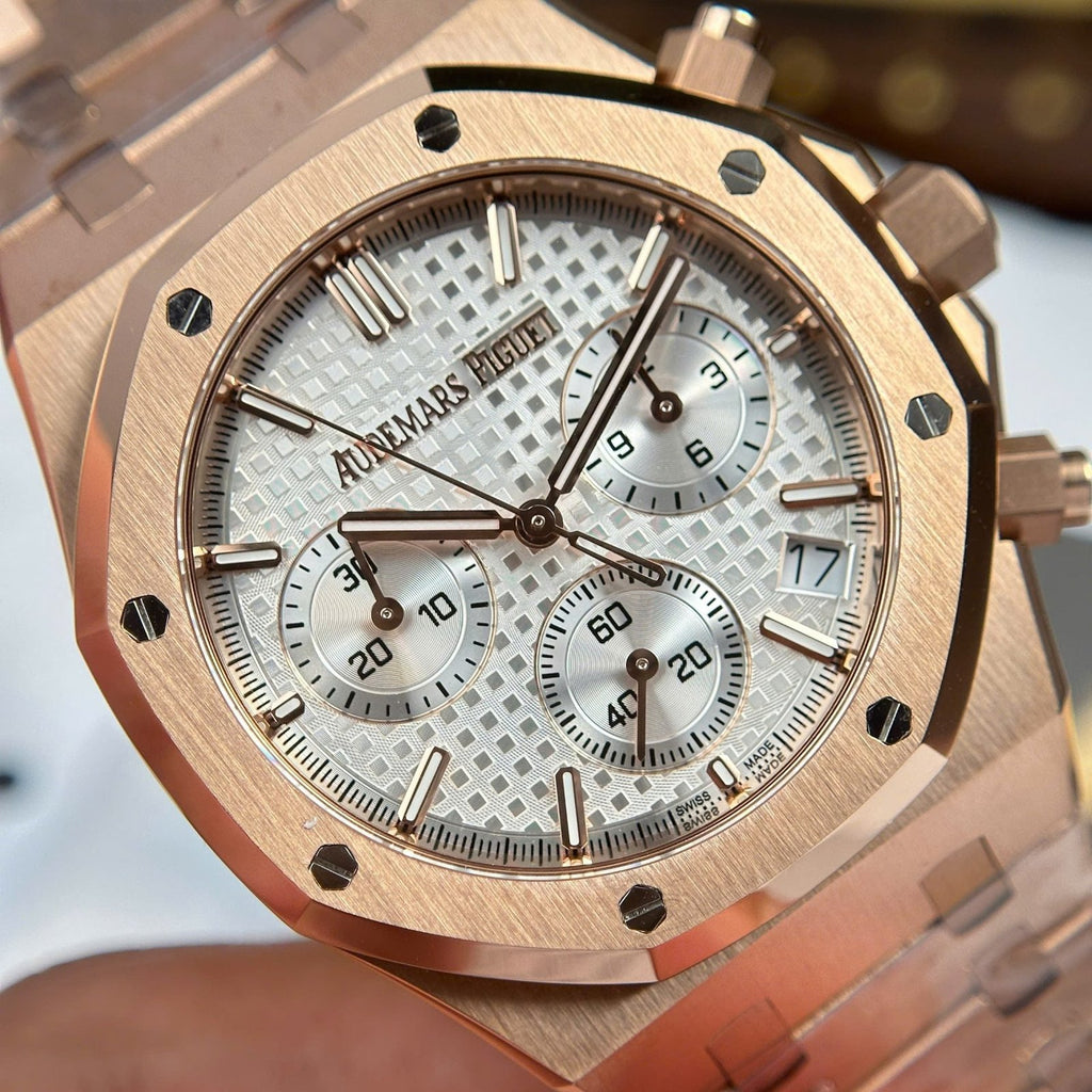 Audemars Piguet Watch Royal Oak 26240 Rose Gold Dial White 41mm