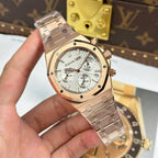 Audemars Piguet Watch Royal Oak 26240 Rose Gold Dial White 41mm