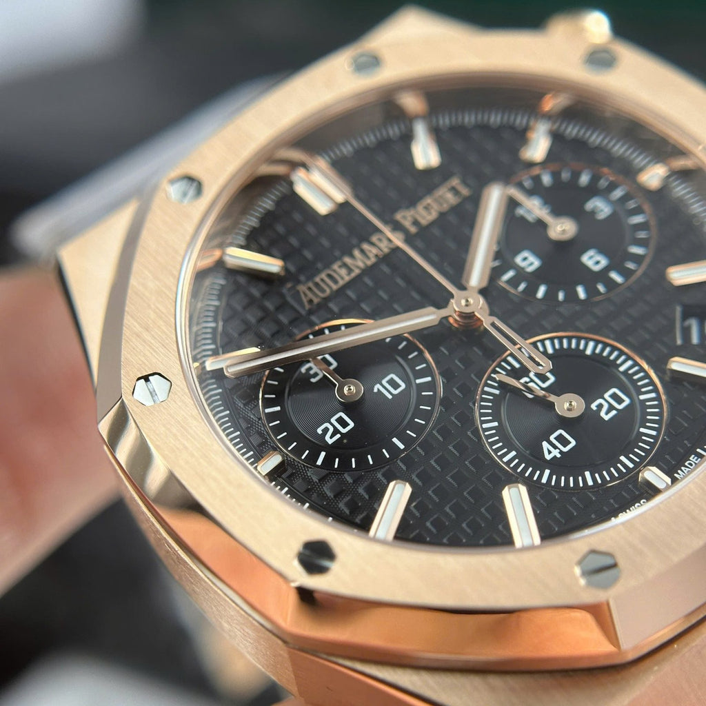 Audemars Piguet Watch Royal Oak 26240 Rose Gold Dial Black 41mm